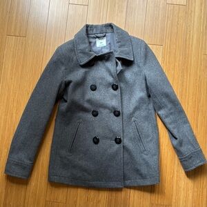 Old Navy y2k wool Charcoal Double-Breasted Coat